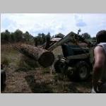 log being loaded onto the saw frame for sawing